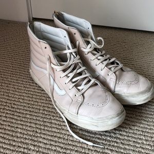 Blush pink leather Vans